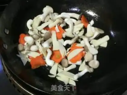 Make Frozen mushrooms and egg soup step 1