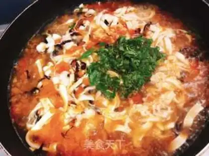 Make Tomato tofu egg soup step 4