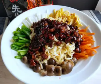 Make Five-colour fried noodles step 13