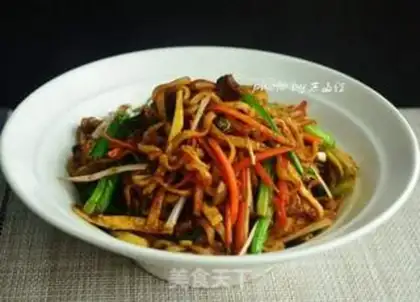 Make Five-colour fried noodles step 15