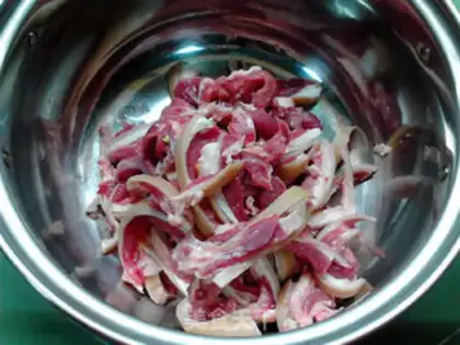 Make A sour fan of lamb step 1