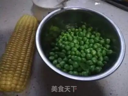 Make Peas corn fried meat step 1