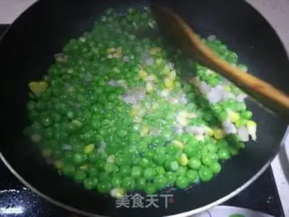 Make Peas corn fried meat step 5