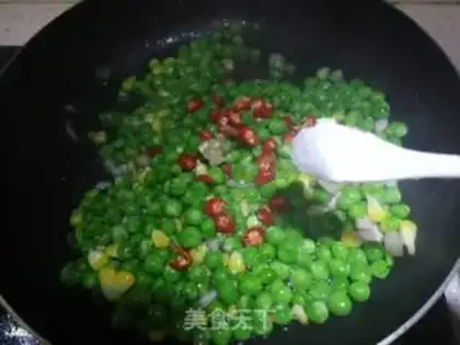 Make Peas corn fried meat step 6