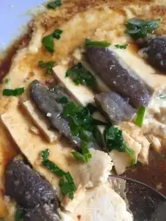 Make Tofu sea cucumber eggs step 16