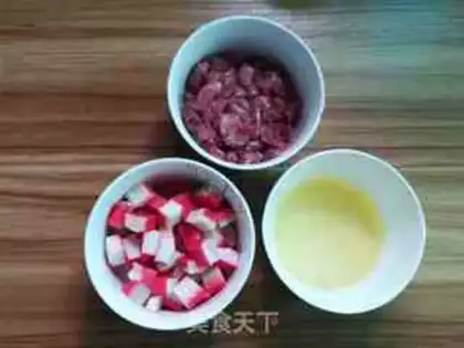 Make Crab willows, mushrooms and corn step 3