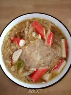 Make Crab bar and cabbage fan soup step 8