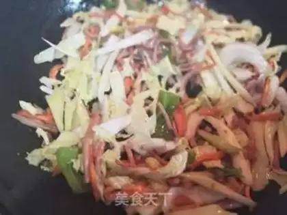 Make The ham and sausage fried carrots and celery step 3