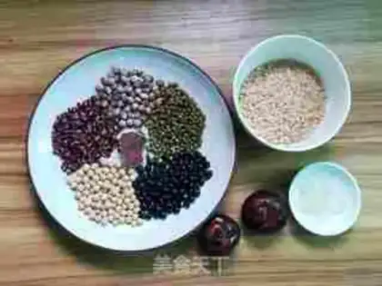 Make Five bean, sweet rice step 0