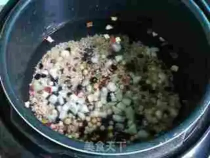 Make Five bean, sweet rice step 4