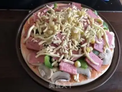 Make Vegetable ham pizza step 4