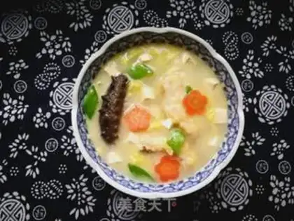 Make A tofu soup for fish bones step 10