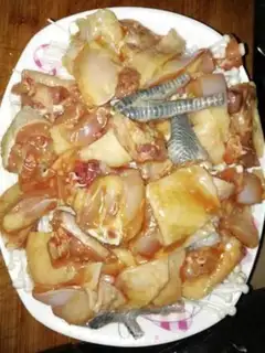 Make Golden fungus steam chicken step 2