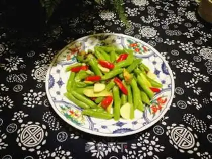 Make ♪ Little rice peppers fried with dragon bean horns step 6