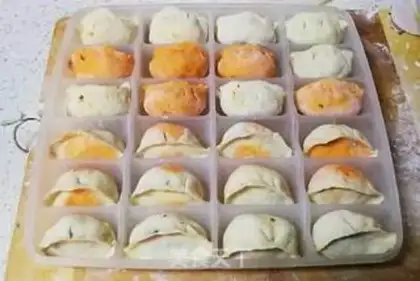 Make Three fresh fried dumplings step 9
