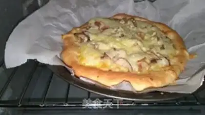 Make Salt, black mushroom bacon pizza step 7