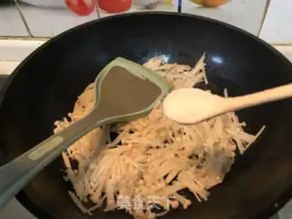Make Golden mushrooms and eggs step 3