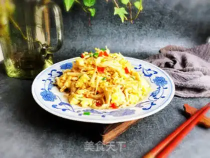 Make Golden mushrooms and eggs step 6