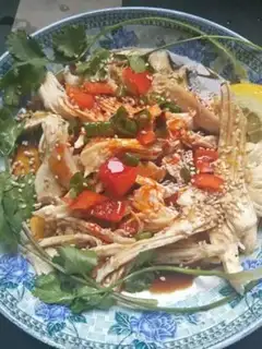 Make Soup lemon hand tore chicken step 5