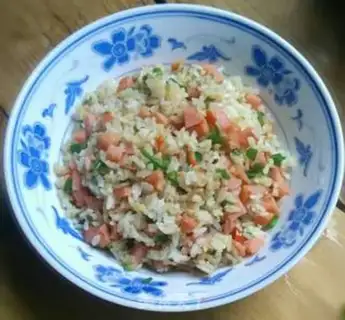 Make Pepper ham and sausage fried rice step 6