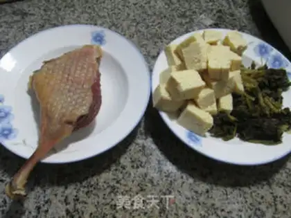 Make Pickles, tofu, duck legs step 0