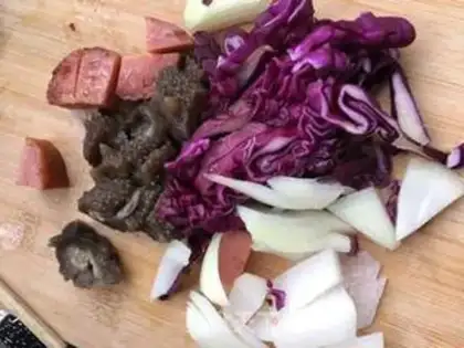 Make Vegetable salad for ham and nuts step 6