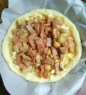 Make Bacon mushroom pizza step 8