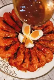 Make ♪ Flowers with rich eggplant shrimp ♪ step 6