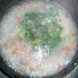Make Chicken liver congee step 5