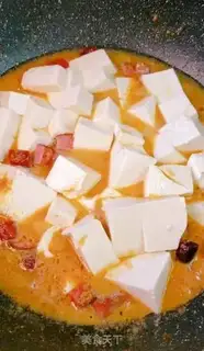 Make Salted egg yolk sausage tofu step 7