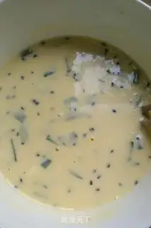Make Corn pasta black sesame cake step 2