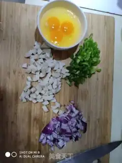 Make Vegetable egg fried rice step 1