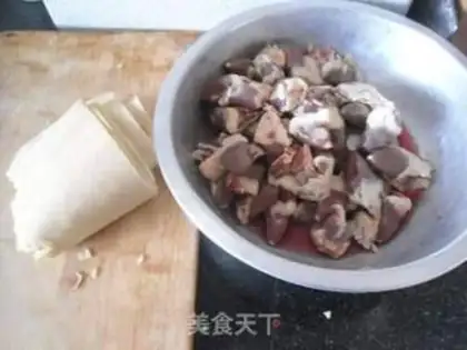 Make Chicken heart dry tofu step 0