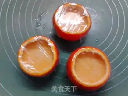 Make Orange steamed eggs step 15