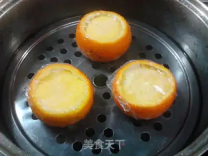 Make Orange steamed eggs step 17