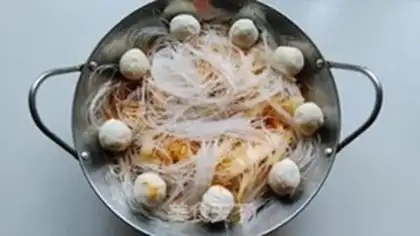 Make Beef fishball pan step 6