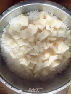 Make Steam melon rice step 4