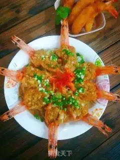 Make Garlic fan shrimp step 7