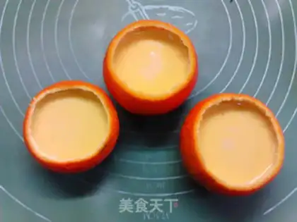 Make Orange bowls of milk and fragrance step 9