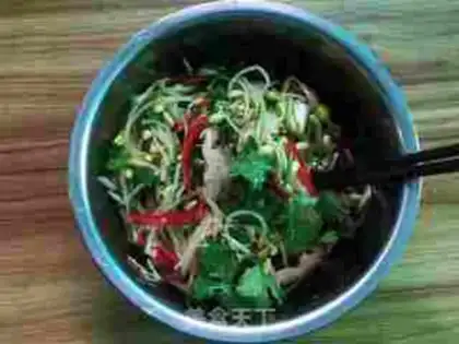 Make Bean sprouts with mushrooms step 9
