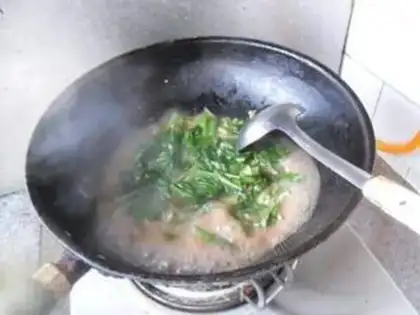 Make The cabbage is burning the mushrooms step 9