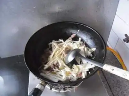 Make Meatloaf onions and cabbage step 7