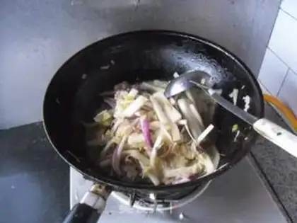 Make Meatloaf onions and cabbage step 9