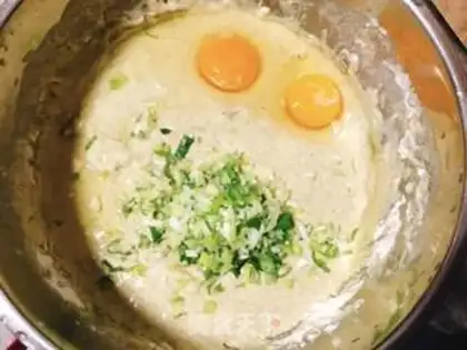 Make Green bean pancakes step 1