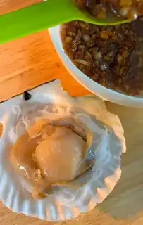 Make A garlic fan scallop step 7