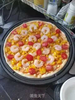 Make Tomato corn shrimp pizza step 5