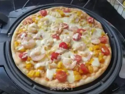 Make Tomato corn shrimp pizza step 7