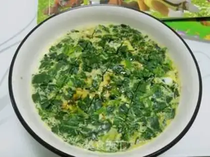 Make Spinach steamed eggs step 5