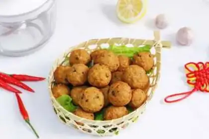 Make Fried meatballs step 13