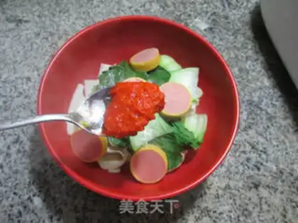 Make The greasy meat sausages and the crotch noodles step 7